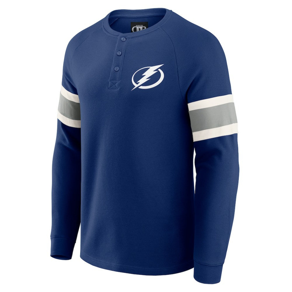 Tampa Bay Lightning Darius Rucker Collection by Fanatics Waffle-Knit Raglan Long Sleeve Henley T-Shirt Navy