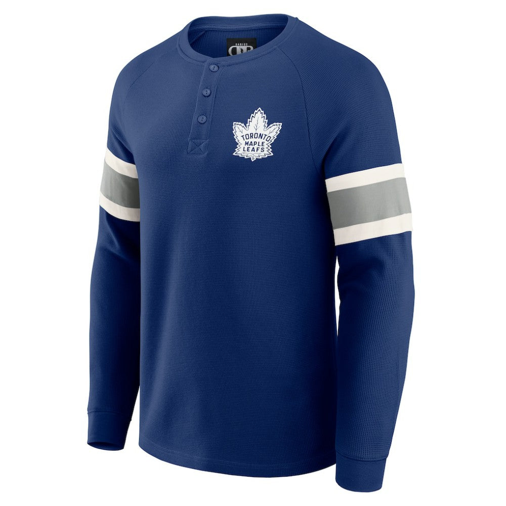 Toronto Maple Leafs Darius Rucker Collection by Fanatics Waffle-Knit Raglan Long Sleeve Henley T-Shirt Navy