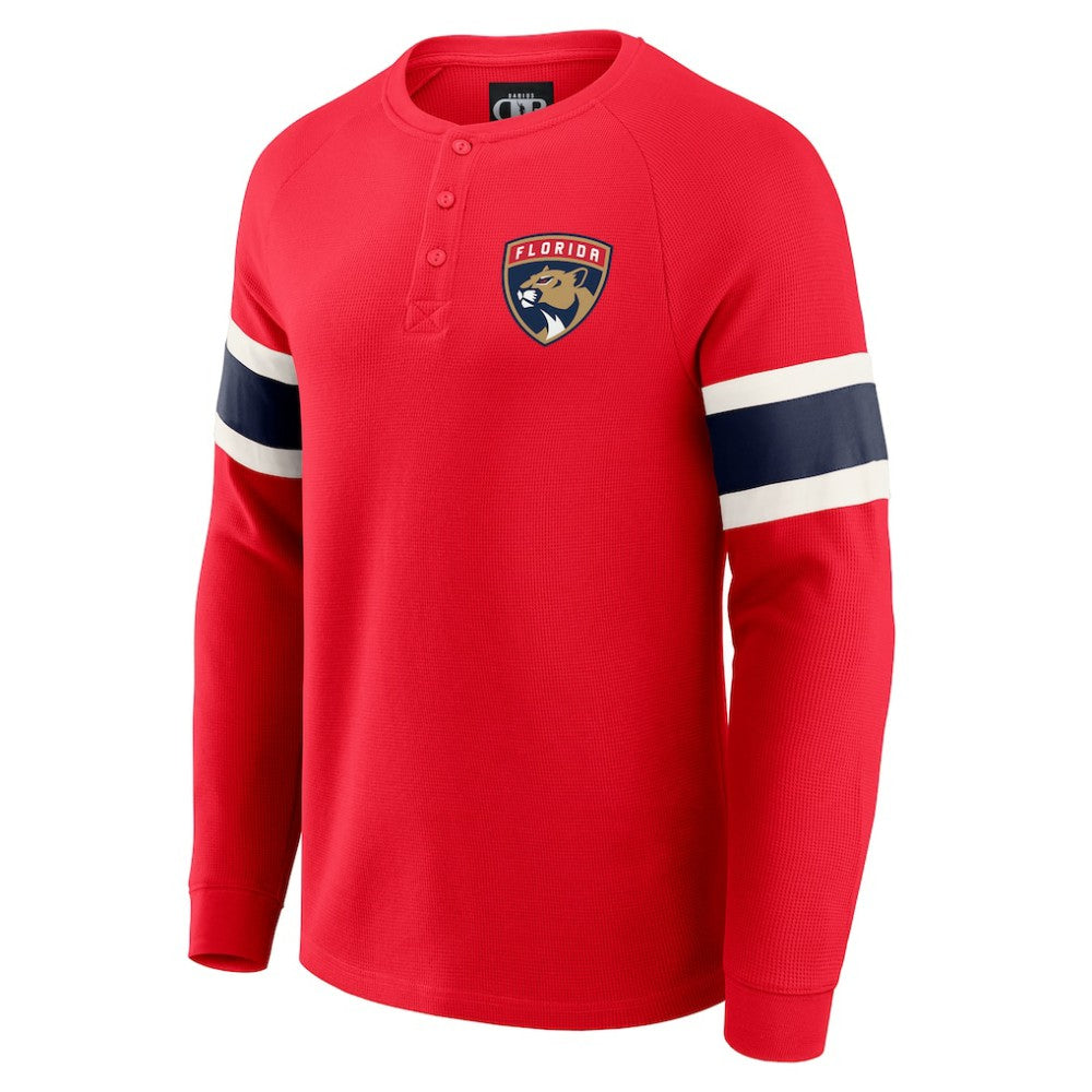 Florida Panthers Darius Rucker Collection by Fanatics Waffle-Knit Raglan Long Sleeve Henley T-Shirt Red