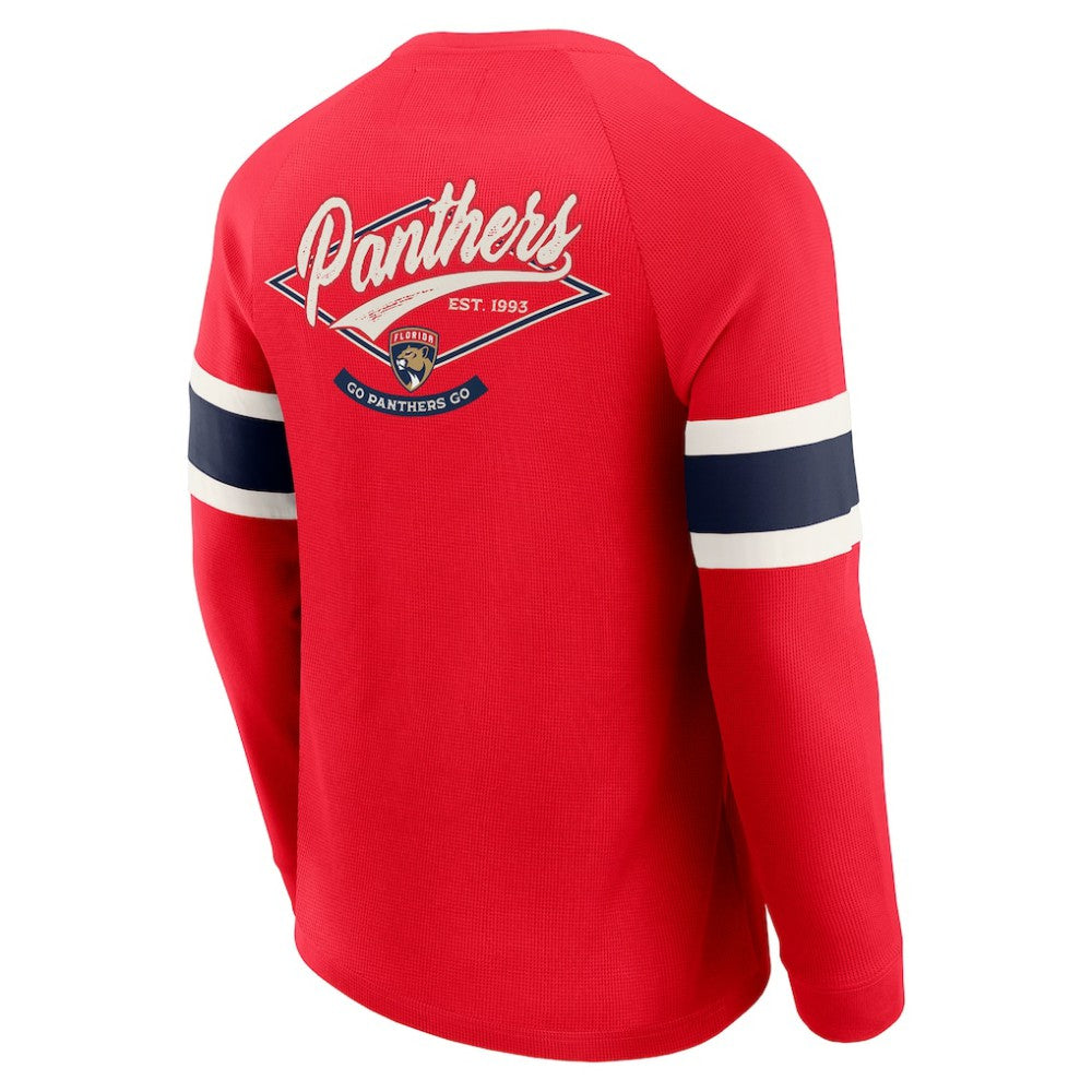 Florida Panthers Darius Rucker Collection by Fanatics Waffle-Knit Raglan Long Sleeve Henley T-Shirt Red