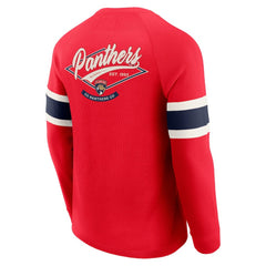 Florida Panthers Darius Rucker Collection by Fanatics Waffle-Knit Raglan Long Sleeve Henley T-Shirt Red