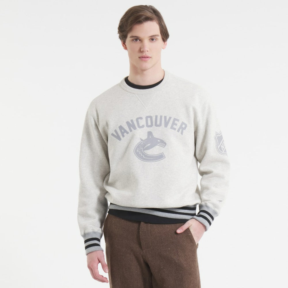 Vancouver Canucks Todd Snyder by Fanatics Relaxed Canadian Fleece Crew Heather Gray