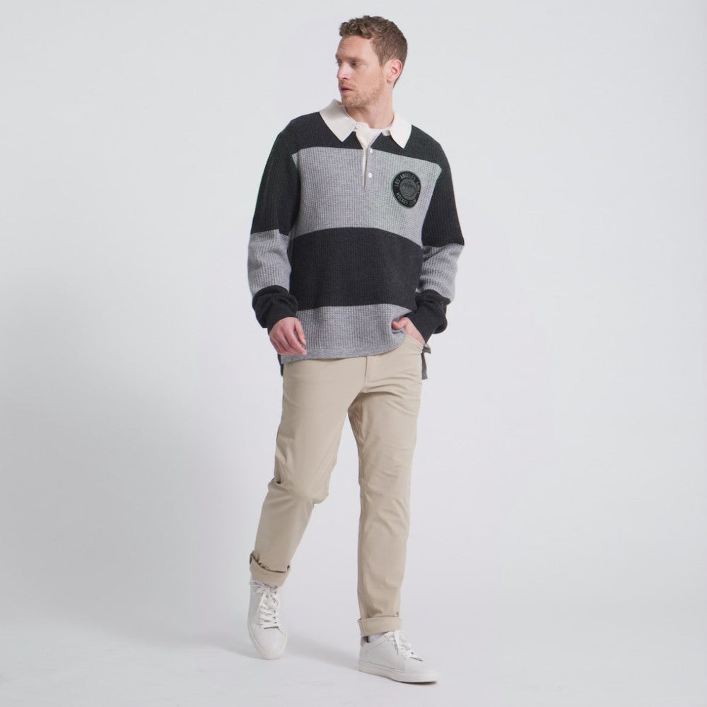 Los Angeles Kings Todd Snyder by Fanatics Cashmere Rugby Sweater Athletic Heather Gray