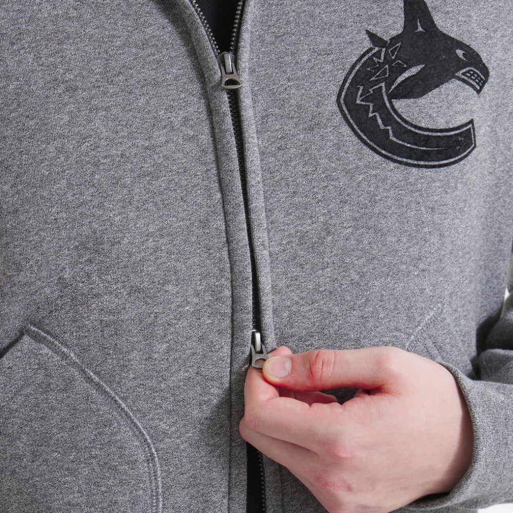 Vancouver Canucks Todd Snyder by Fanatics Full-Zip Fleece Dark Heather Gray