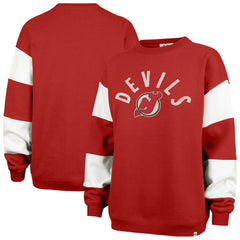 New Jersey Devils '47 Women's Eephus Barred Pullover Sweatshirt Red