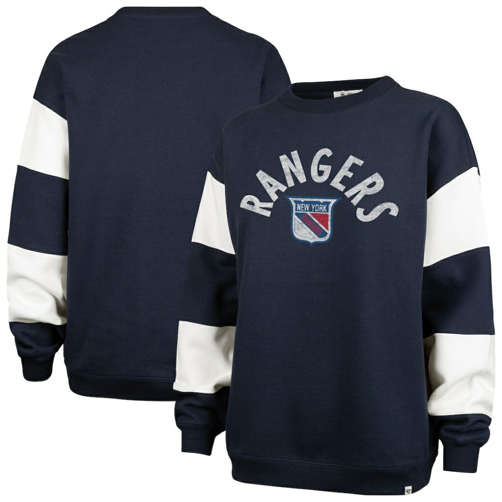 New York Rangers '47 Women's Eephus Barred Pullover Sweatshirt Navy