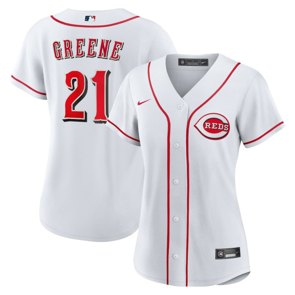 Hunter Greene Cincinnati Reds Women's Home Replica Jersey White | Nike