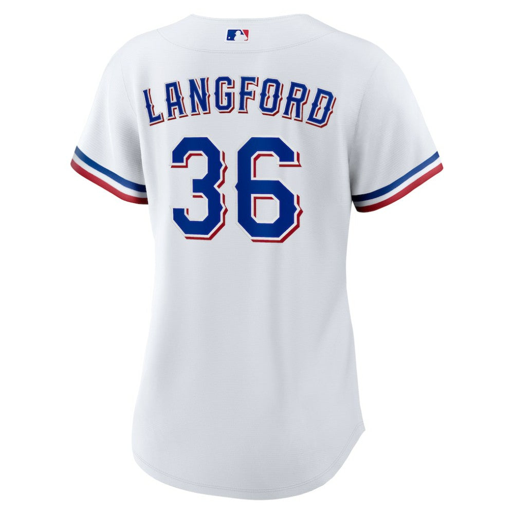 Wyatt Langford Texas Rangers Women's Home Replica Jersey White | Nike