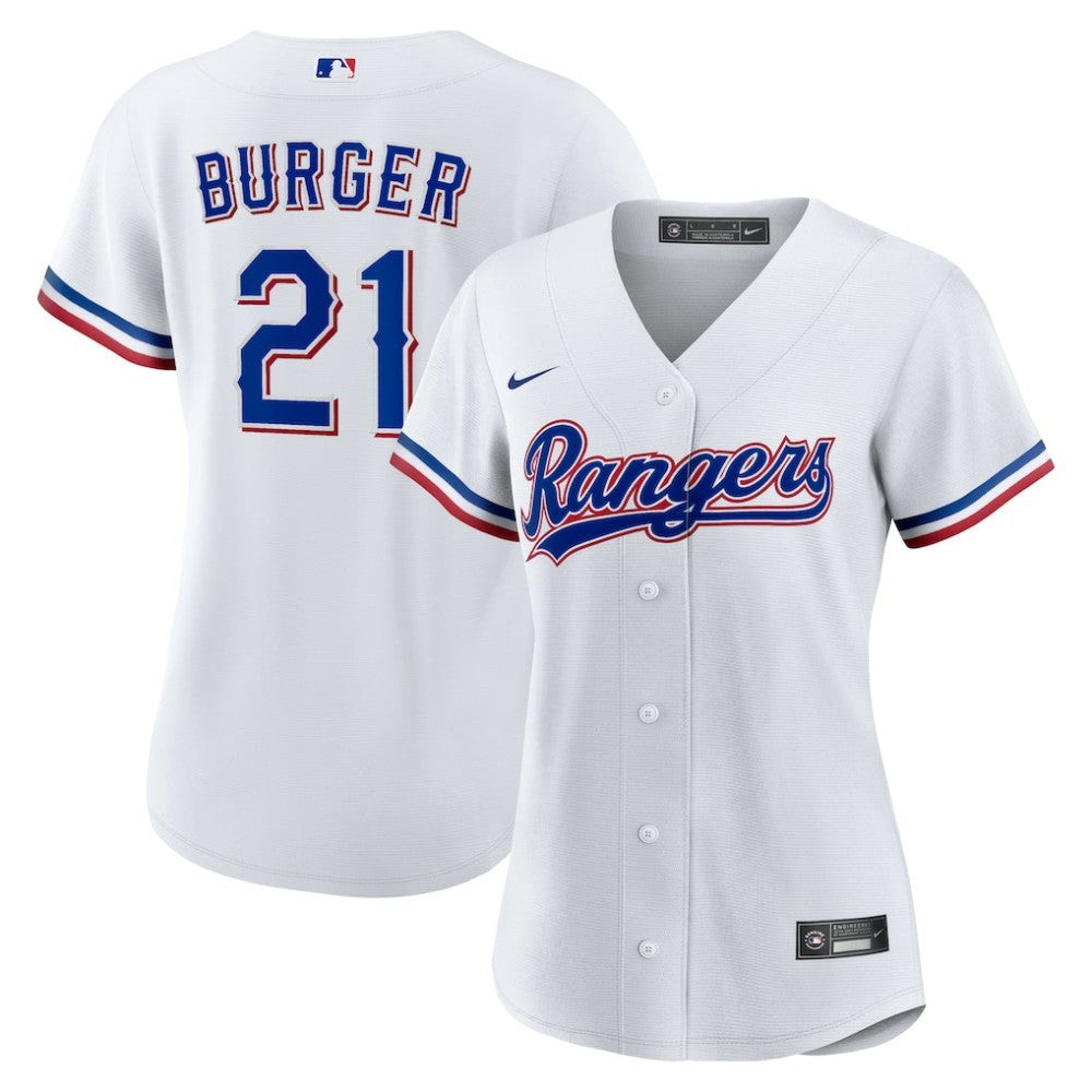 Jake Burger Texas Rangers Women's Home Replica Jersey White | Nike