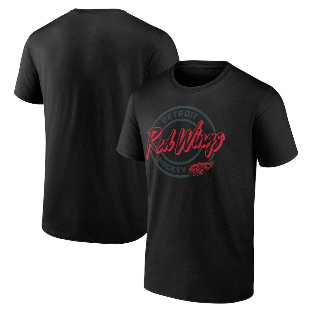 Detroit Red Wings Color Block Puck T-Shirt Black