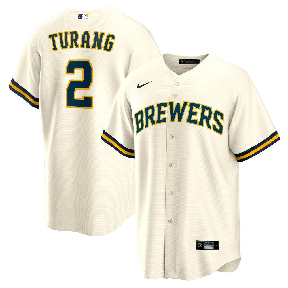 Brice Turang Milwaukee Brewers Home Replica Jersey Cream | Nike