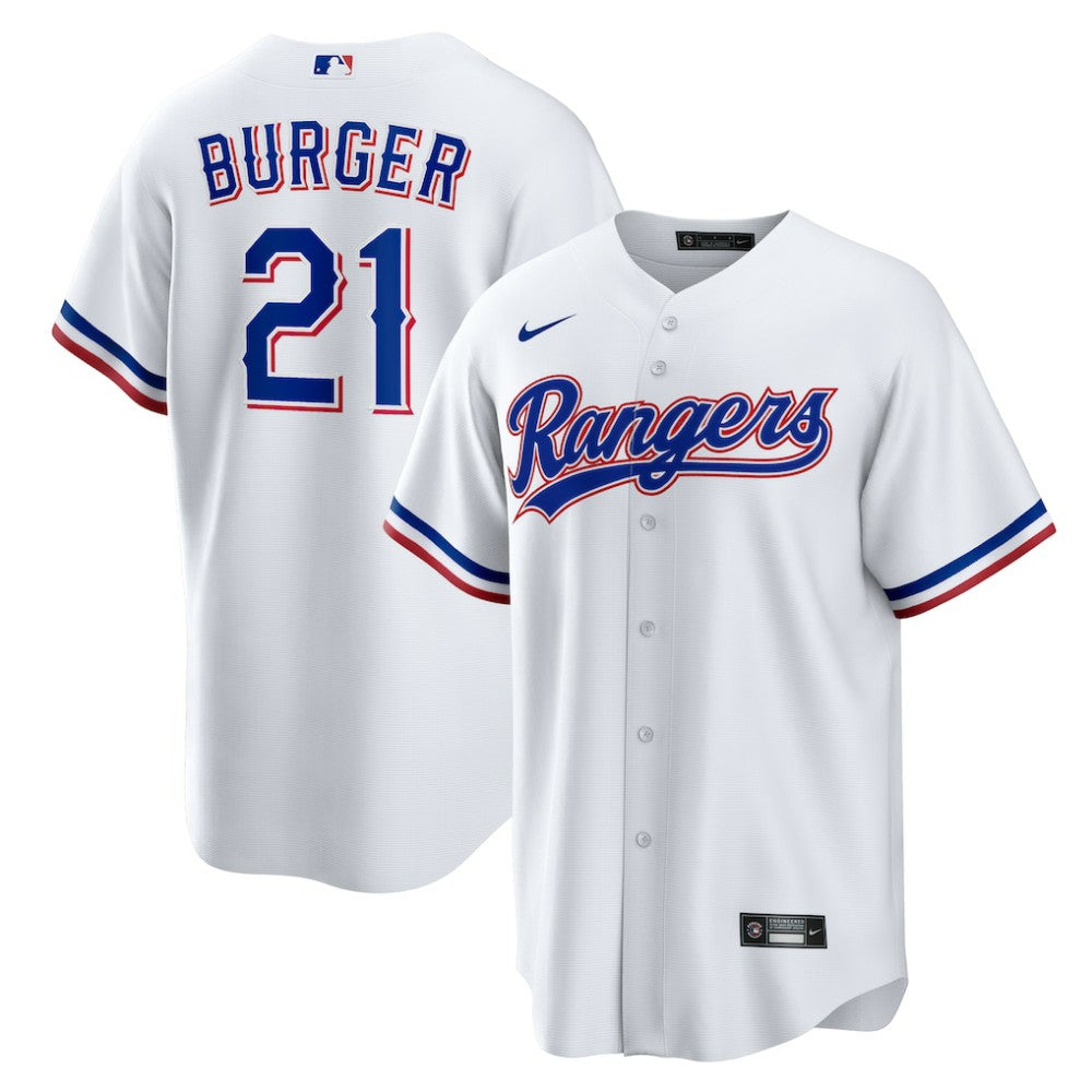 Jake Burger Texas Rangers Home Replica Jersey White | Nike