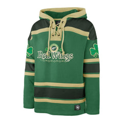Detroit Red Wings '47 St. Patrick's Day McLucky Superior Lacer Pullover Hoodie Kelly Green