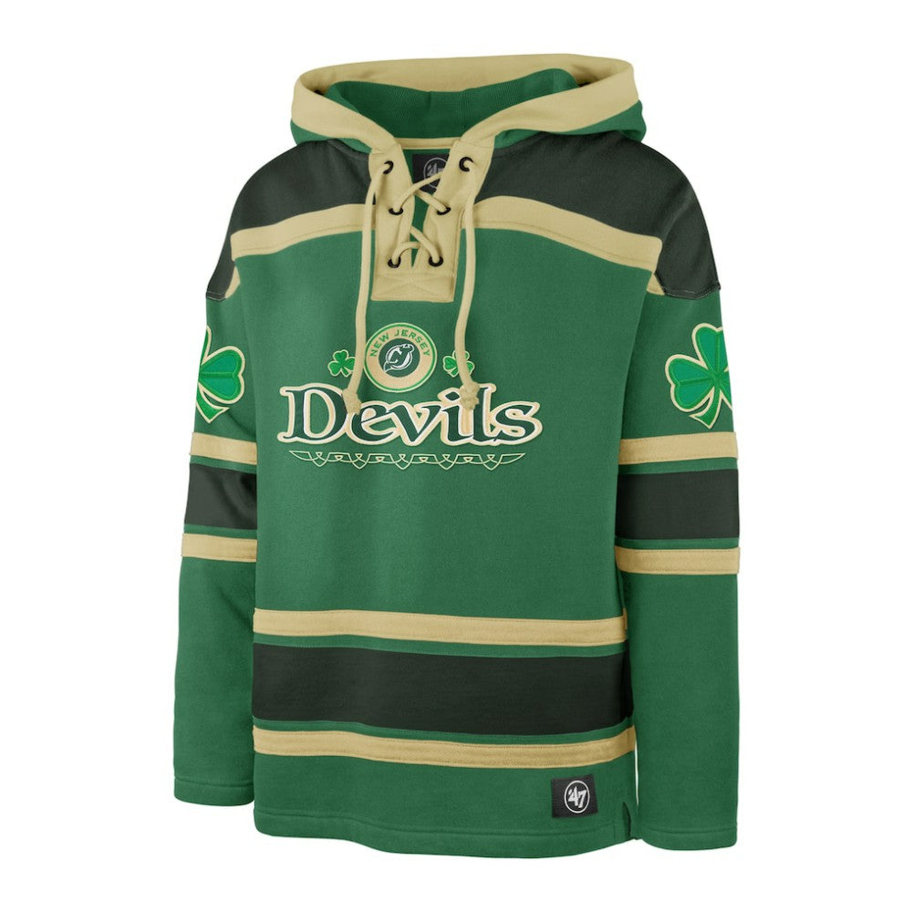 New Jersey Devils '47 St. Patrick's Day McLucky Superior Lacer Pullover Hoodie Kelly Green