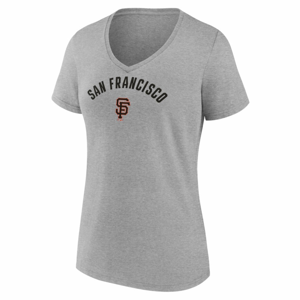 San Francisco Giants Women's Core Wahconah V-Neck T-Shirt Heather Gray