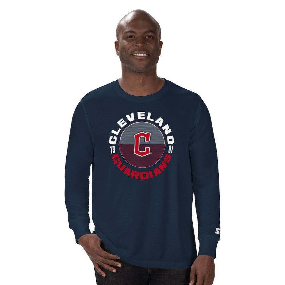 Cleveland Guardians Starter Halftime Long Sleeve T-Shirt Navy