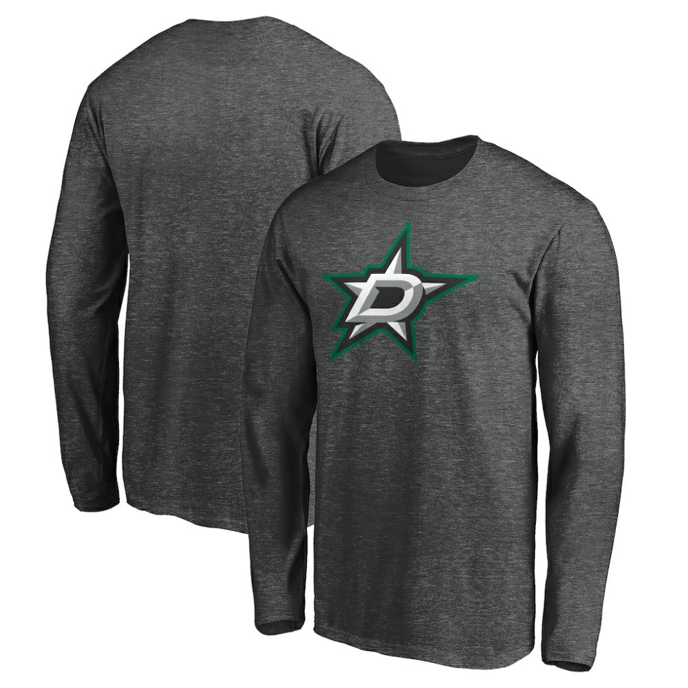 Dallas Stars Fanatics Logo Long Sleeve T-Shirt Charcoal