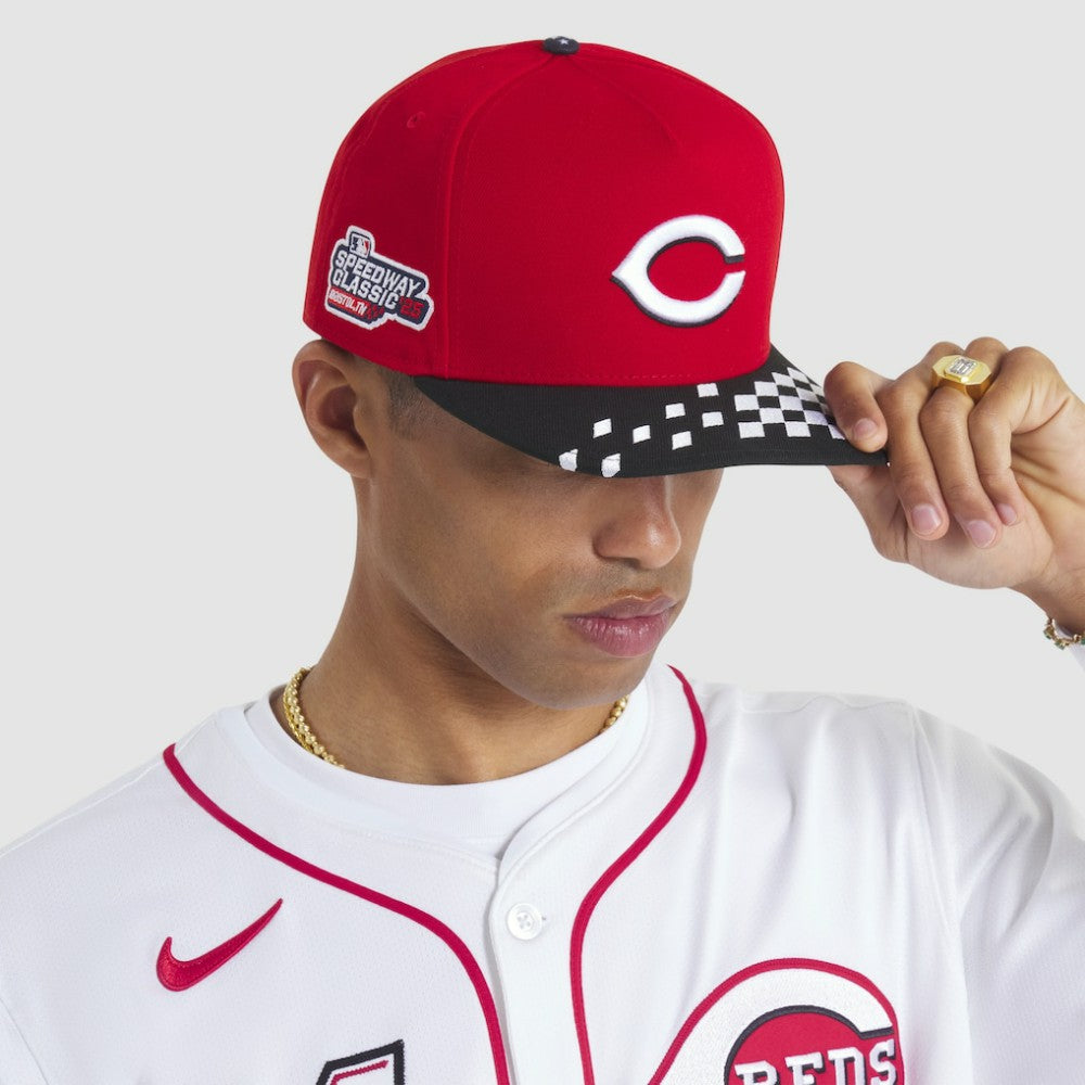 Cincinnati Reds 2025 MLB Speedway Classic A-Frame 59FIFTY Fitted Hat Red/Black | New Era