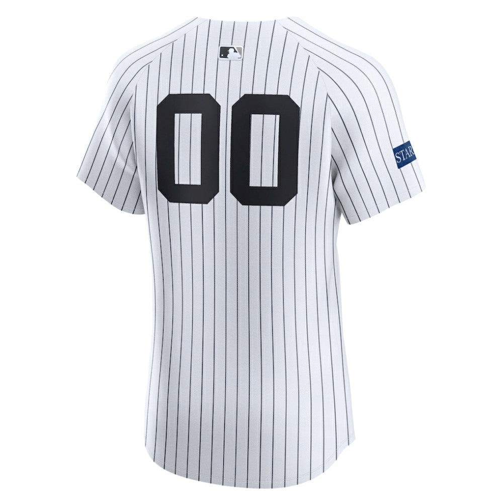 New York Yankees Home Elite Sponsor Patch Custom Jersey White | Nike