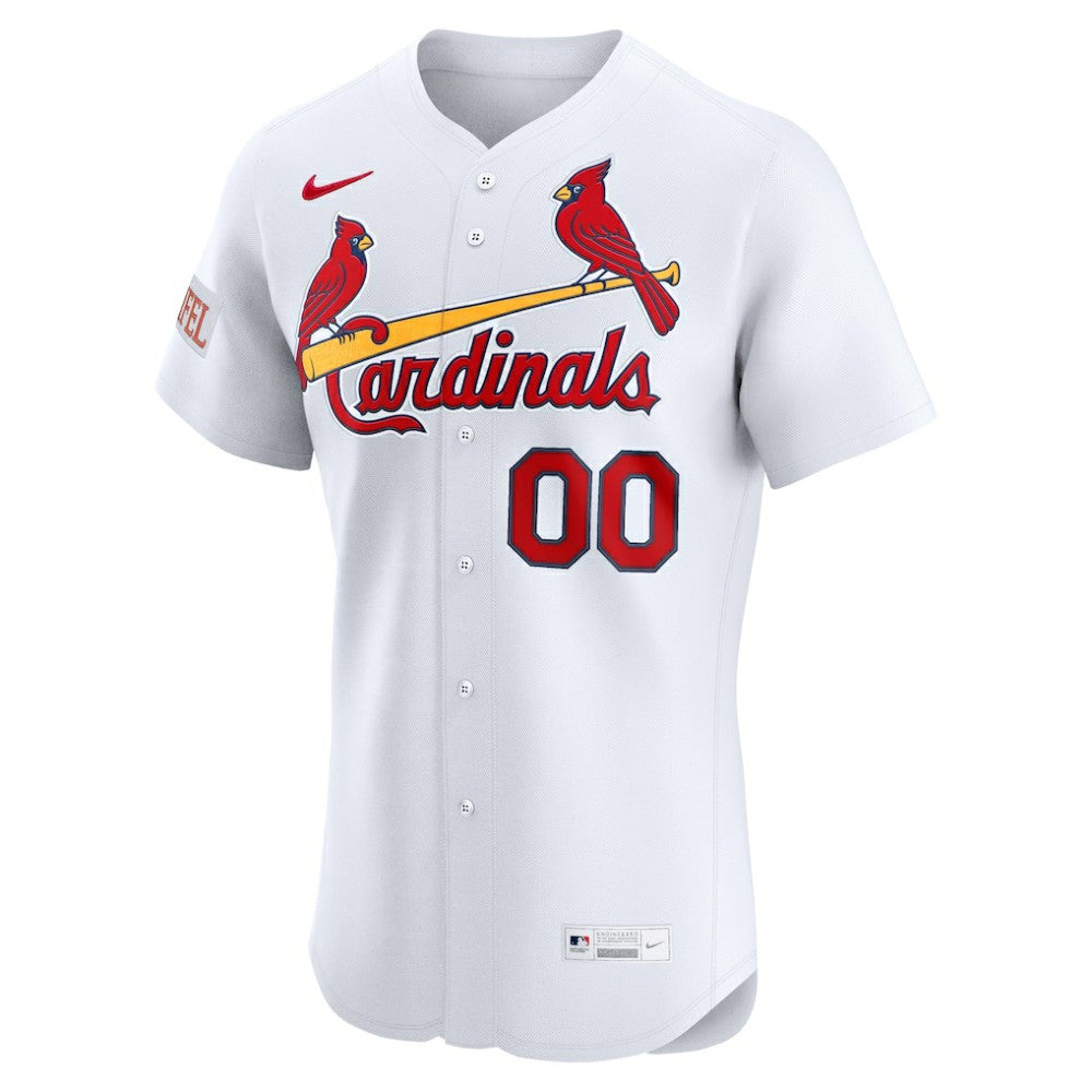 St. Louis Cardinals Home Elite Sponsor Patch Custom Jersey White | Nike