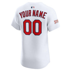 St. Louis Cardinals Home Elite Sponsor Patch Custom Jersey White | Nike