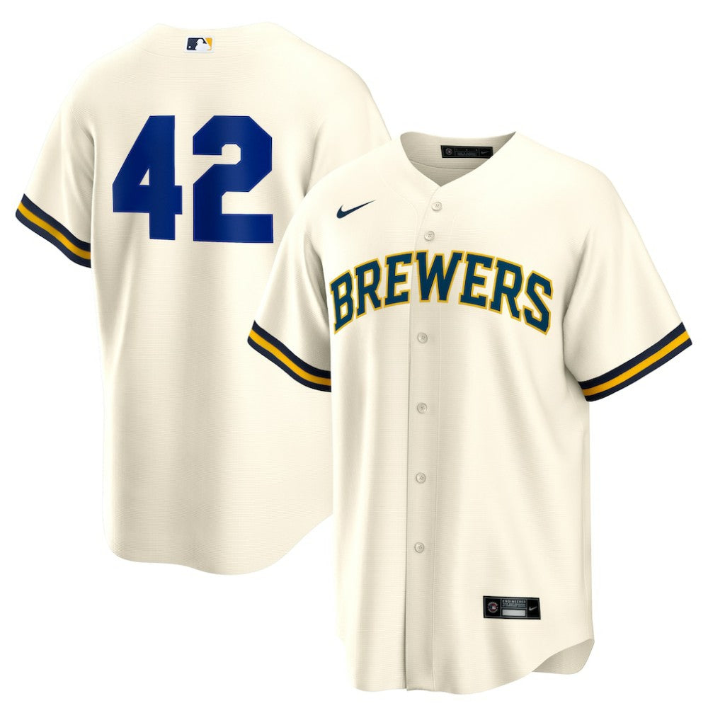 Milwaukee Brewers Home  2025 Jackie Robinson Day Replica Jersey Cream | Nike