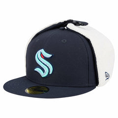 Seattle Kraken New Era Injection Dog Ear Classic Fitted Hat Deep Sea Blue