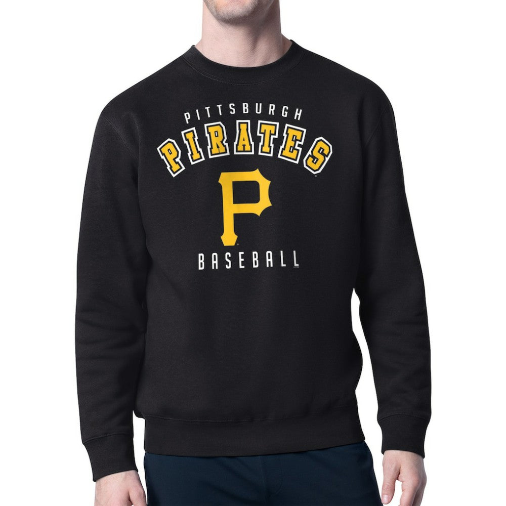 Pittsburgh Pirates Starter Team Logo Fleece Pullover Sweatshirt Black