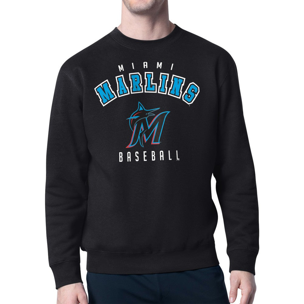Miami Marlins Starter Team Logo Fleece Pullover Sweatshirt Black