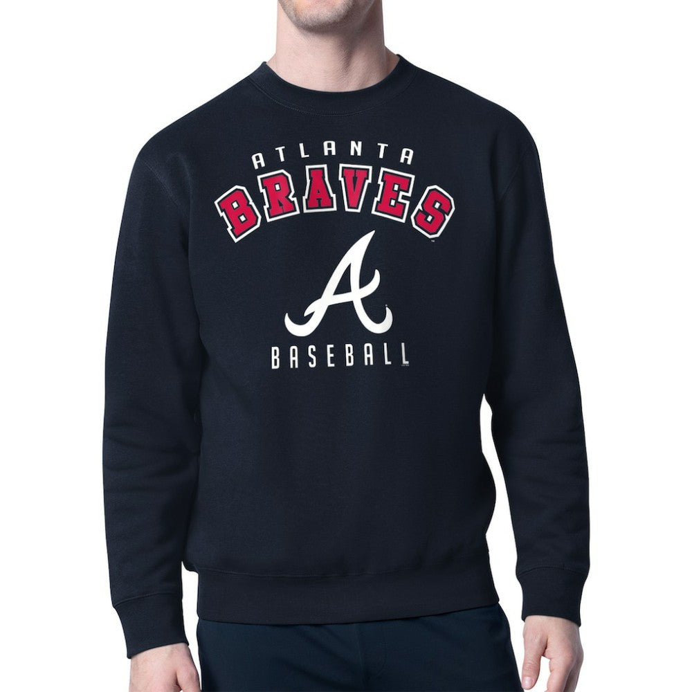 Atlanta Braves Starter Team Logo Fleece Pullover Sweatshirt Navy