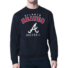Atlanta Braves Starter Team Logo Fleece Pullover Sweatshirt Navy