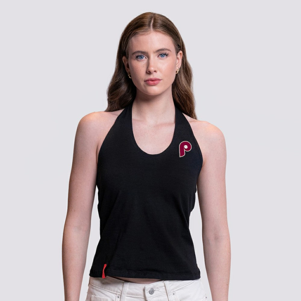 Philadelphia Phillies Lusso Women's Noelle V-Neck Tank Top Black