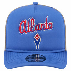 Atlanta Braves Vintage Arched Foam Front 9FIFTY A-Frame Adjustable Trucker Hat Royal | New Era