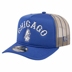 Chicago Cubs Vintage Arched Foam Front 9FIFTY A-Frame Adjustable Trucker Hat Royal | New Era