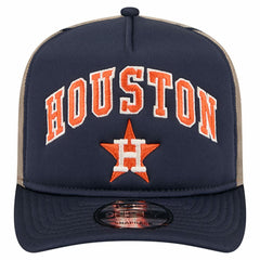 Houston Astros Vintage Arched Foam Front 9FIFTY A-Frame Adjustable Trucker Hat Navy | New Era