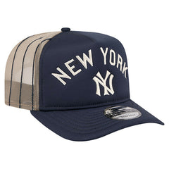 New York Yankees Vintage Arched Foam Front 9FIFTY A-Frame Adjustable Trucker Hat Navy | New Era