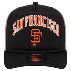 San Francisco Giants Vintage Arched Foam Front 9FIFTY A-Frame Adjustable Trucker Hat Black | New Era