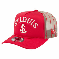 St. Louis Cardinals Vintage Arched Foam Front 9FIFTY A-Frame Adjustable Trucker Hat Red | New Era