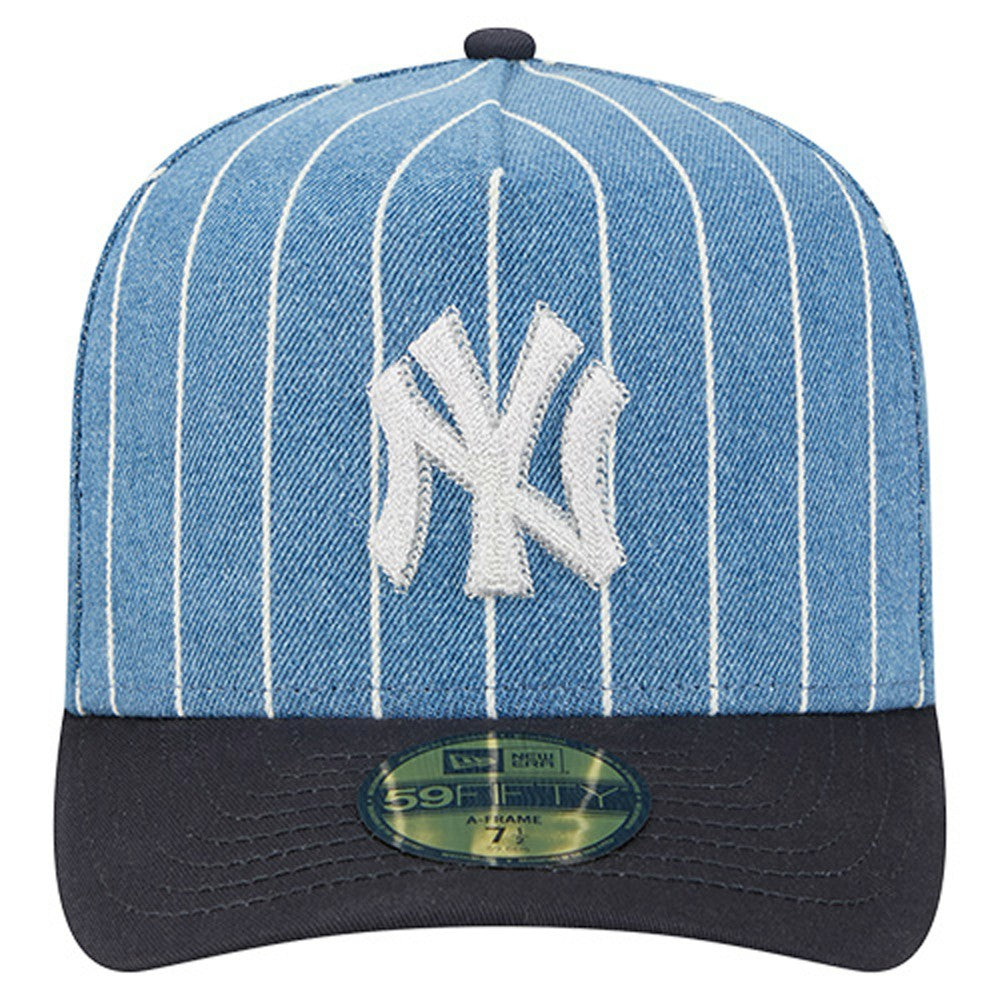 New York Yankees Parallel A-Frame 59FIFTY Fitted Hat Blue/Navy | New Era