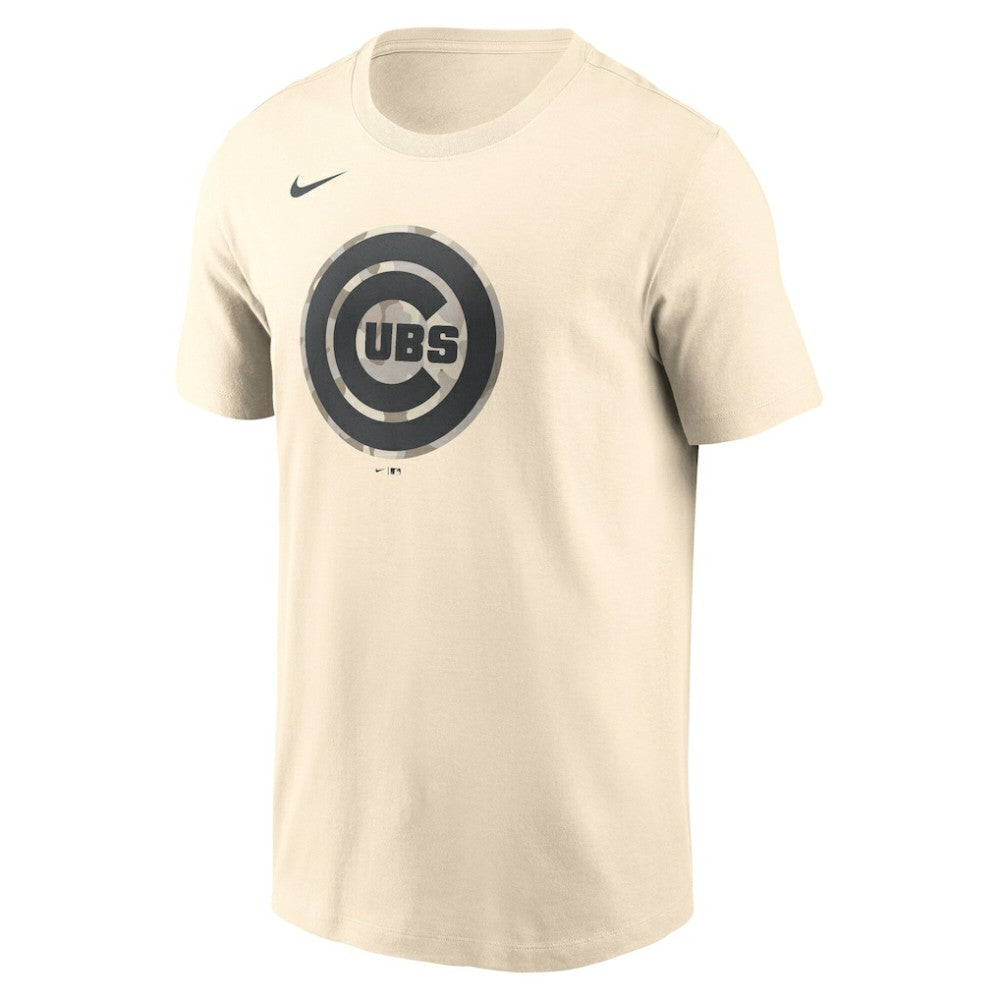 Chicago Cubs Camo Logo T-Shirt Cream | Nike