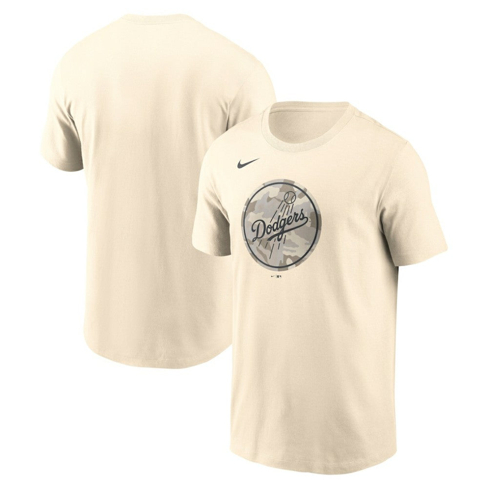 Los Angeles Dodgers Camo Logo T-Shirt Cream | Nike