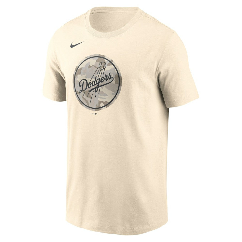 Los Angeles Dodgers Camo Logo T-Shirt Cream | Nike