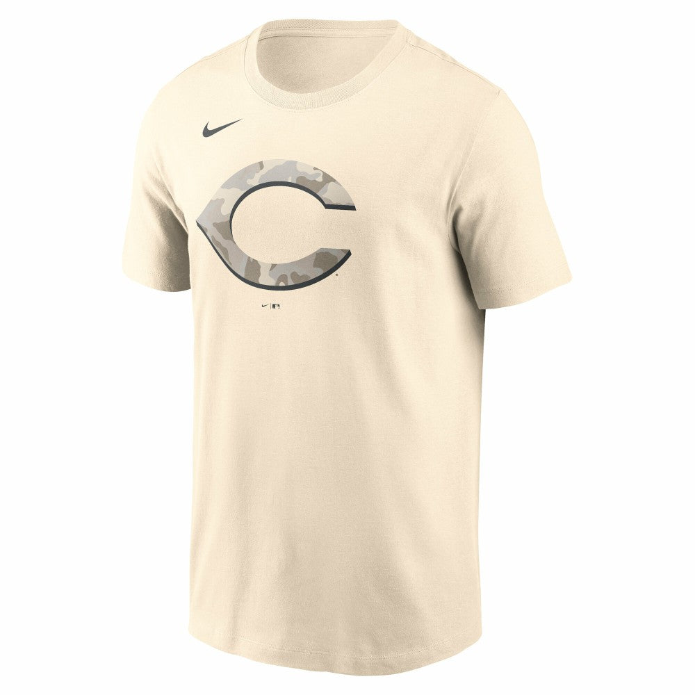 Cincinnati Reds Camo Logo T-Shirt Cream | Nike