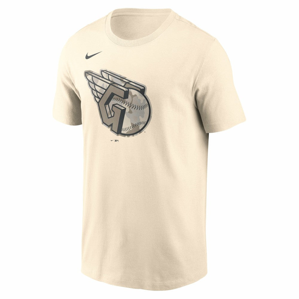Cleveland Guardians Camo Logo T-Shirt Cream | Nike