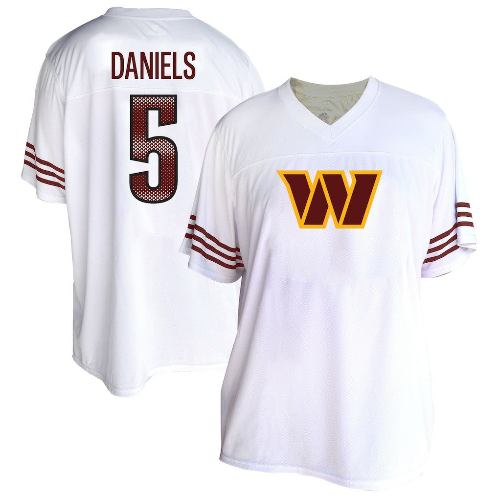 Jayden Daniels Washington Commanders Women's Plus Size Fashion Jersey - White discount