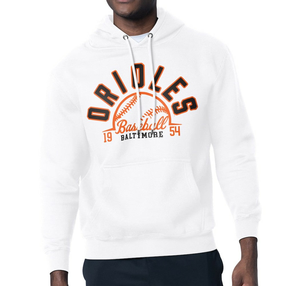 Baltimore Orioles Starter Half Ball Team Graphic Pullover Hoodie White