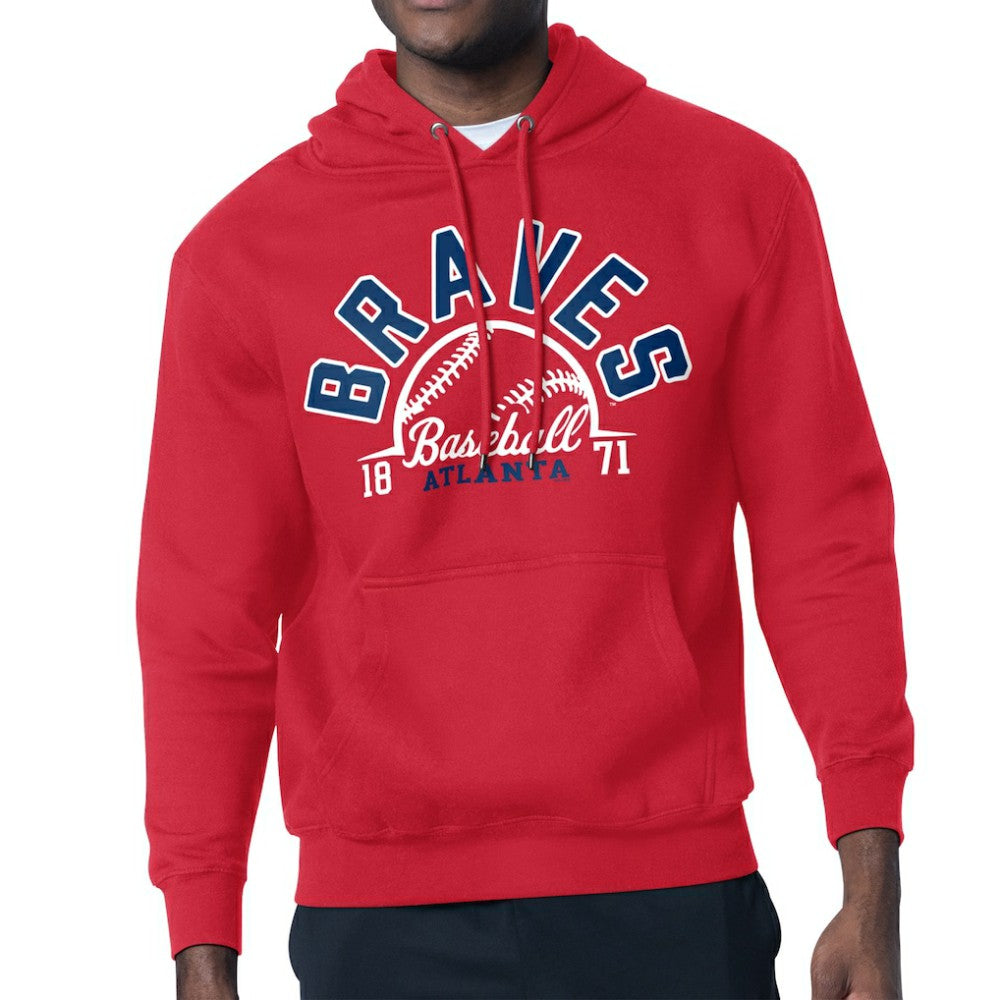 Atlanta Braves Starter Half Ball Team Graphic Pullover Hoodie Red