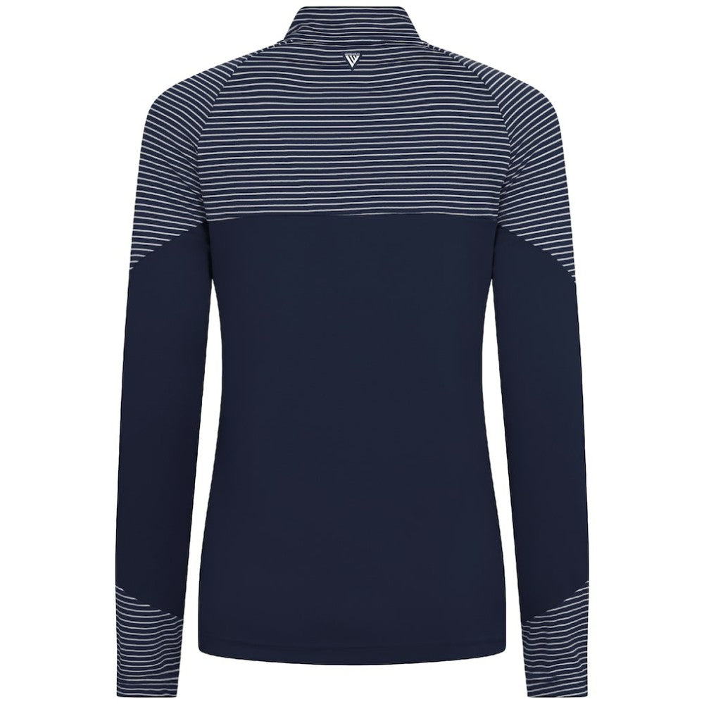Minnesota Twins Levelwear Women's Classic Stripes Insignia 2.0 Raglan Quarter-Zip Top Navy
