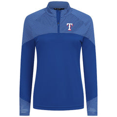 Texas Rangers Levelwear Women's Classic Stripes Insignia 2.0 Raglan Quarter-Zip Top Royal