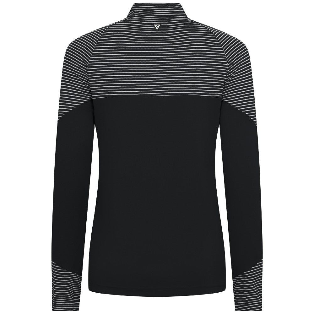 Miami Marlins Levelwear Women's Classic Stripes Insignia 2.0 Raglan Quarter-Zip Top Black